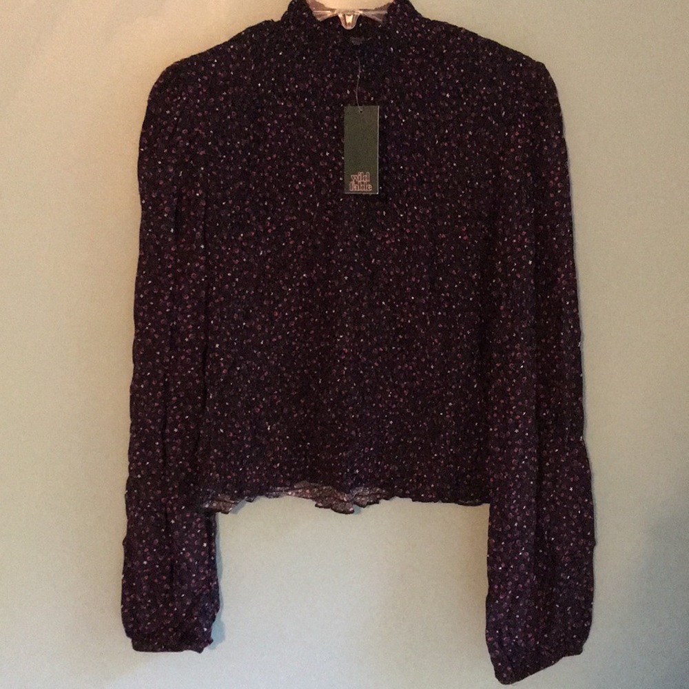 NWT Wild Fable Smocked Long Sleeve Top